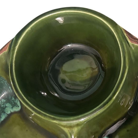 Vintage California Pottery 663 MCM Chip Dip Serving Platter Tray Ceramic Green - Picture 6 of 14